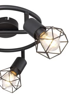 Globo Xara I Deckenstrahler Schwarz 3x E14 Dimmbar 23x18cm -Beleuchtung Rabatte globo54802s 3 4