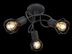 Globo Xara I Deckenleuchte Schwarz 3x E14 Dimmbar 36x20cm -Beleuchtung Rabatte globo54802s 3d 2