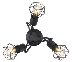 Globo Xara I Deckenleuchte Schwarz 3x E14 Dimmbar 36x20cm -Beleuchtung Rabatte globo54802s 3d 3