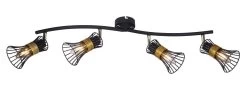 Globo Purra Deckenstrahler Schwarz, Gold 4x E14 Dimmbar 70x9x22cm 12 Globo Purra Deckenstrahler Schwarz, Gold 4x E14 Dimmbar 70x9x22cm -Beleuchtung Rabatte globo54814 4 2