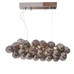 By Rydens Gross Bar Hängeleuchte Rauchgrau 8x G9 Dimmbar 36x80cm