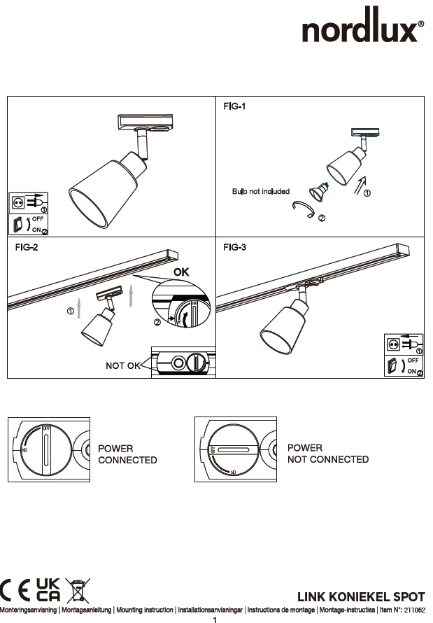 Nordlux Koniekel Spot Für 1-Phasen HV Link Schienensystem GU10 Mattschwarz 5 Nordlux Koniekel Spot Für 1-Phasen HV Link Schienensystem GU10 Mattschwarz – Bild 5