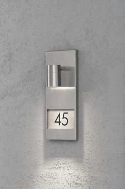 KONSTSMIDE Modena Wandleuchte Außen Mit Hausnummern Edelstahl