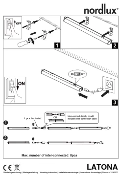 LED Unterbauleuchte Weiß Nordlux Latona 12W 1050lm 91,2cm 3000K-4000K 2-Step -Beleuchtung Rabatte latona tz