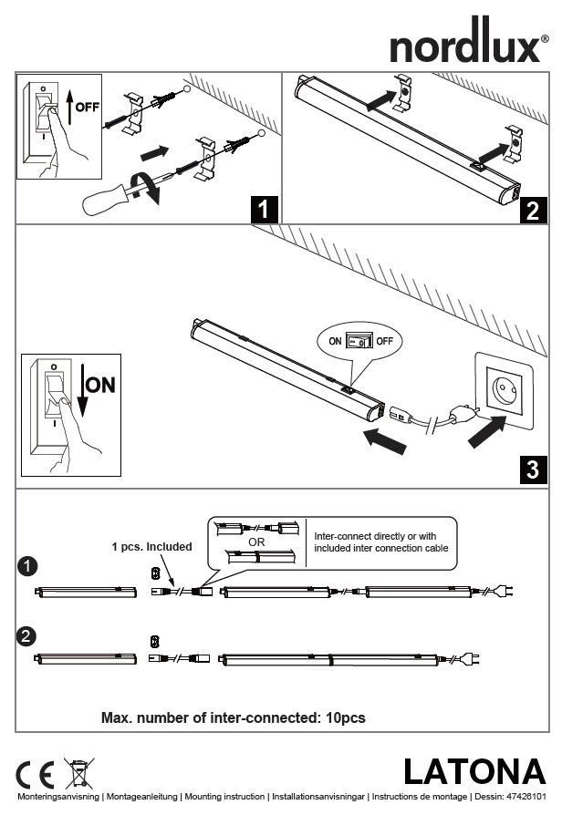 LED Unterbauleuchte Weiß Nordlux Latona 9W 730lm 56,2cm 3000K-4000K 2-Step 6 LED Unterbauleuchte Weiß Nordlux Latona 9W 730lm 56,2cm 3000K-4000K 2-Step – Bild 6