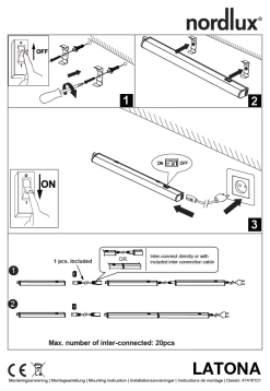 LED Unterbauleuchte Weiß Nordlux Latona 5W 420lm 31,2cm 3000K-4000K 2-Step -Beleuchtung Rabatte latona tz 2