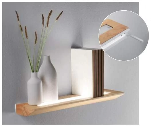 LED Beleuchtetes Wandregal Eichenholz Fabas Luce Linus 400mm 3 LED Beleuchtetes Wandregal Eichenholz Fabas Luce Linus 400mm – Bild 3