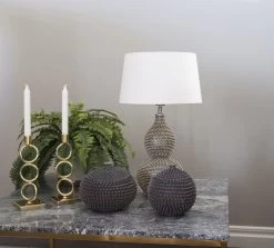 By Rydens Lofty Tischleuchte Satin Weiß 1x E27 Schalter 33x33x56,5cm