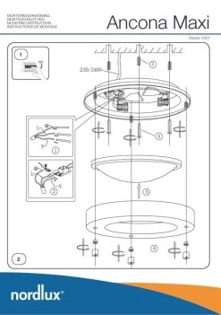 Nordlux Ancona Maxi E27 Deckenleuchte Weiss -Beleuchtung Rabatte n25316101 ze