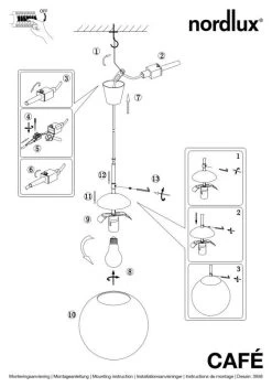 Nordlux Cafe 30 Pendelleuchte Opal Weiss -Beleuchtung Rabatte n39583001 ze