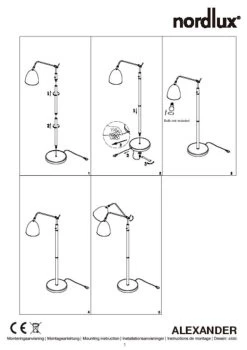 Stehleuchte Schwarz Nordlux Alexander E27 Schwenkbar -Beleuchtung Rabatte n48654003 tz