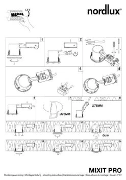 Nordlux Mixit Pro Einbauleuchte Geb. Stahl -Beleuchtung Rabatte n71810132 ze