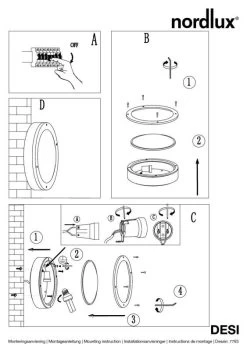 Nordlux Desi 22 Deckenleuchte IP44 Schwarz Rund -Beleuchtung Rabatte n77636003 ze