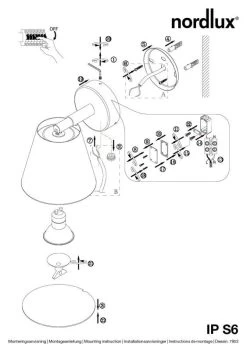 Nordlux IP S6 Bad Wandleuchte Weiss -Beleuchtung Rabatte n78531001 ze