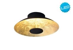 LED Deckenleuchte Schwarz, Blattgold Design Näve Firenze 40cm 900lm