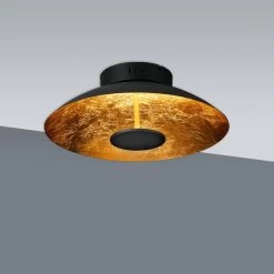 LED Deckenleuchte Schwarz, Blattgold Design Näve Firenze 40cm 900lm -Beleuchtung Rabatte nve1265458 3