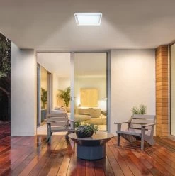 LED Außen Wand U. Deckenleuchte Weiß Näve Mio 34cm IP54 2500lm Eckig -Beleuchtung Rabatte nve1276723 3