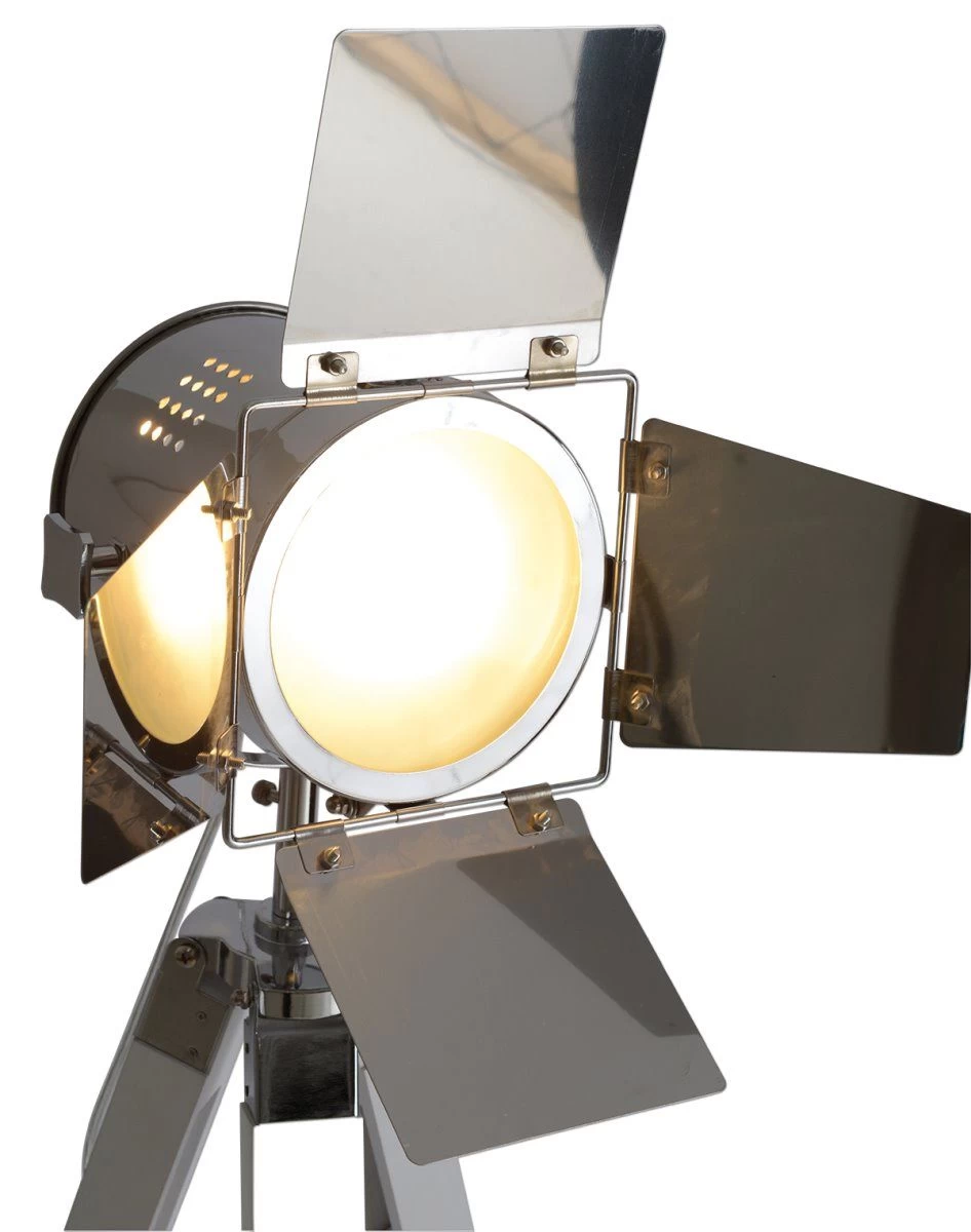 Dreibein Stehleuchte Im Retro Scheinwerfer Look Weiß Näve Holly E27 2 Dreibein Stehleuchte Im Retro Scheinwerfer Look Weiß Näve Holly E27 – Bild 2