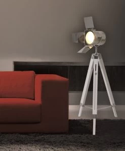 Dreibein Stehleuchte Im Retro Scheinwerfer Look Weiß Näve Holly E27 9 Dreibein Stehleuchte Im Retro Scheinwerfer Look Weiß Näve Holly E27 -Beleuchtung Rabatte nve2055323 3