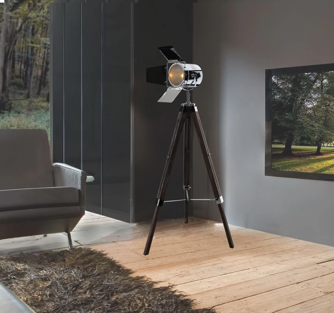 Dreibein Stehleuchte Im Retro Scheinwerfer Look Natur Dunkel Näve Holly E27 7 Dreibein Stehleuchte Im Retro Scheinwerfer Look Natur Dunkel Näve Holly E27 – Bild 7