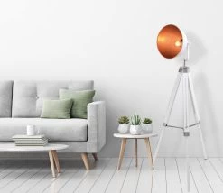 Dreibein Stehleuchte Im Retro Scheinwerfer Look Weiß Näve Christie E27 -Beleuchtung Rabatte nve2058623 3