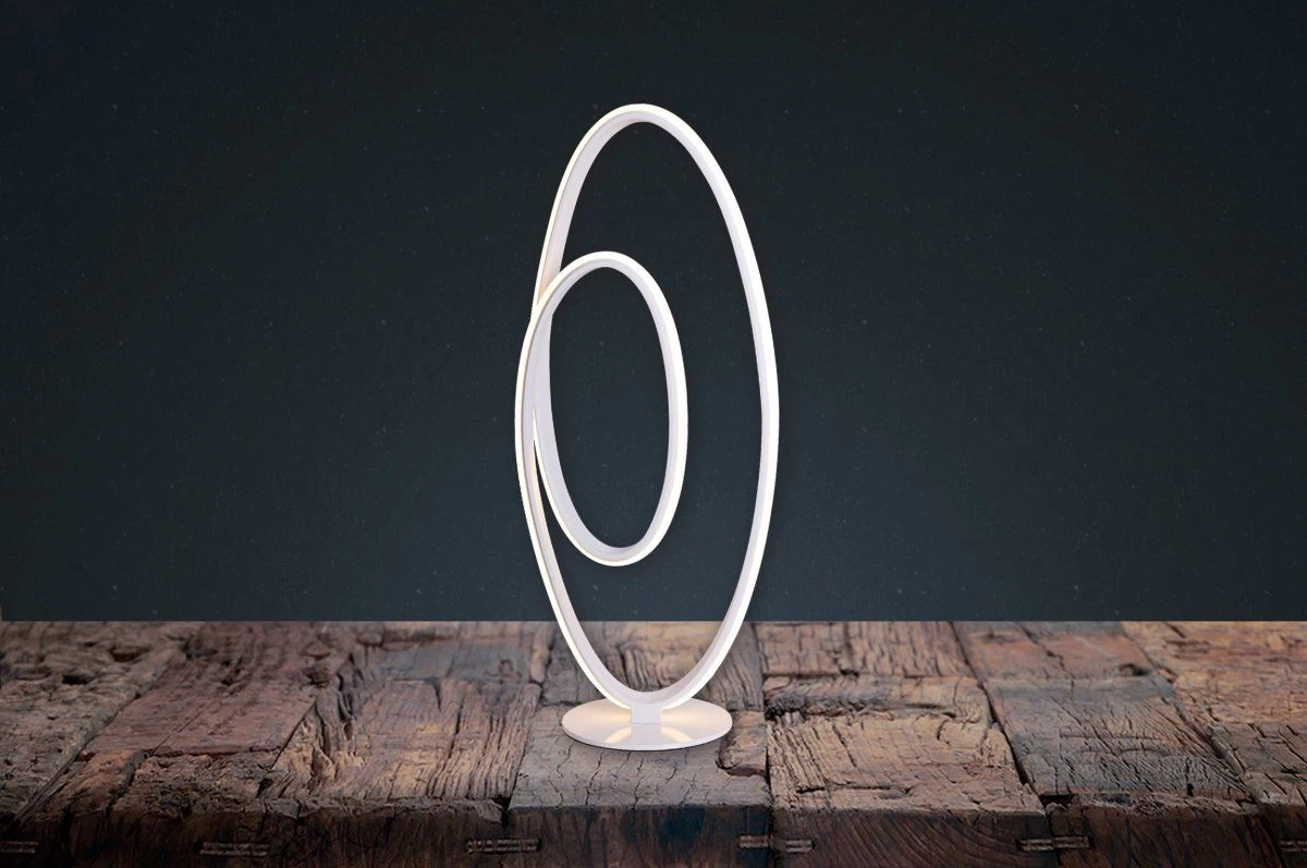 LED Tischleuchte Weiß Näve Odrive 1760lm Mit Drehdimmer 2 LED Tischleuchte Weiß Näve Odrive 1760lm Mit Drehdimmer – Bild 2