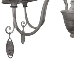 Kronleuchter Mit Stoffschirm Antik, Grau Näve Castellum 4x E14 -Beleuchtung Rabatte nve6081516 2