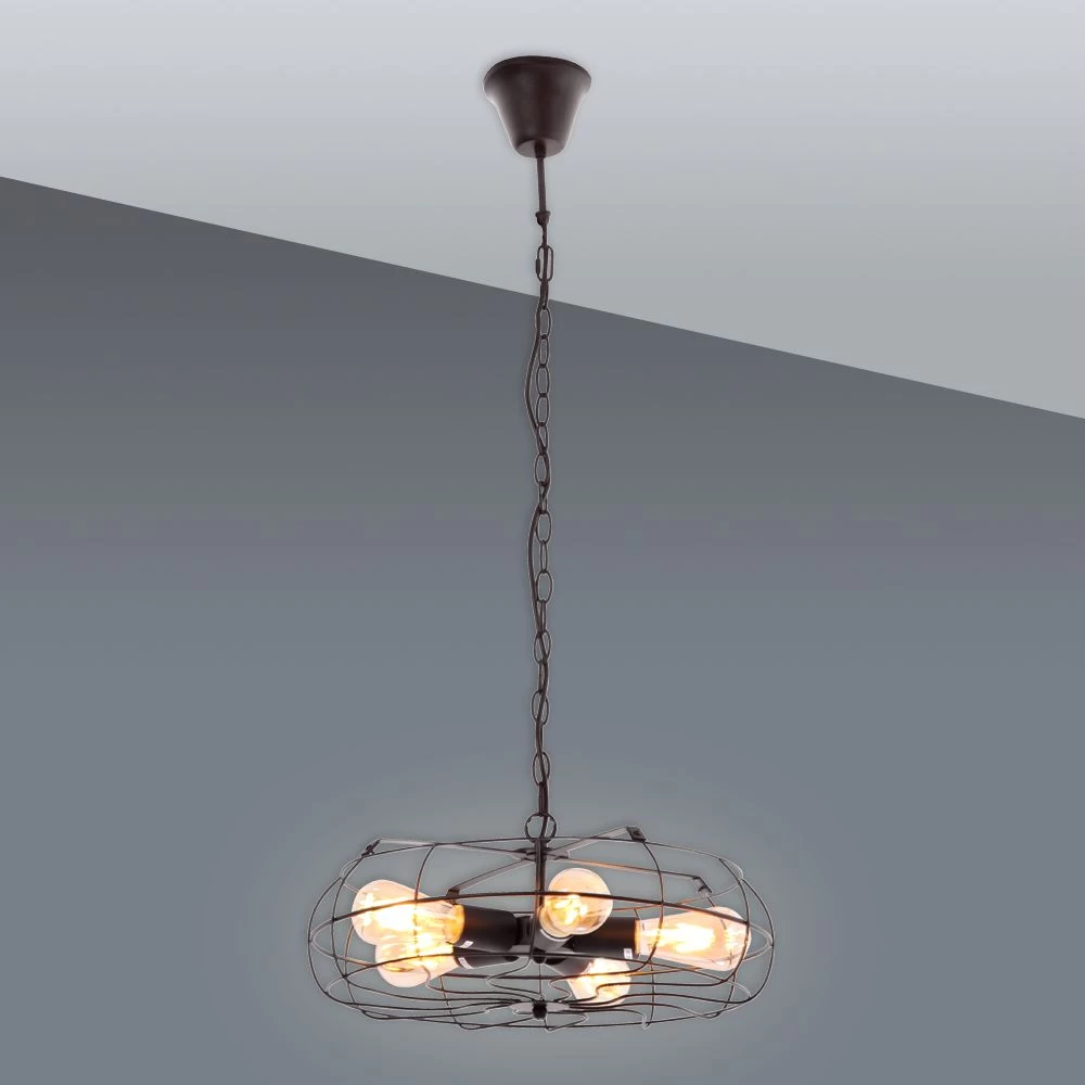 Hängeleuchte Im Ventilator Look Schwarz Näve Alex 5x E27 4 Hängeleuchte Im Ventilator Look Schwarz Näve Alex 5x E27 – Bild 4