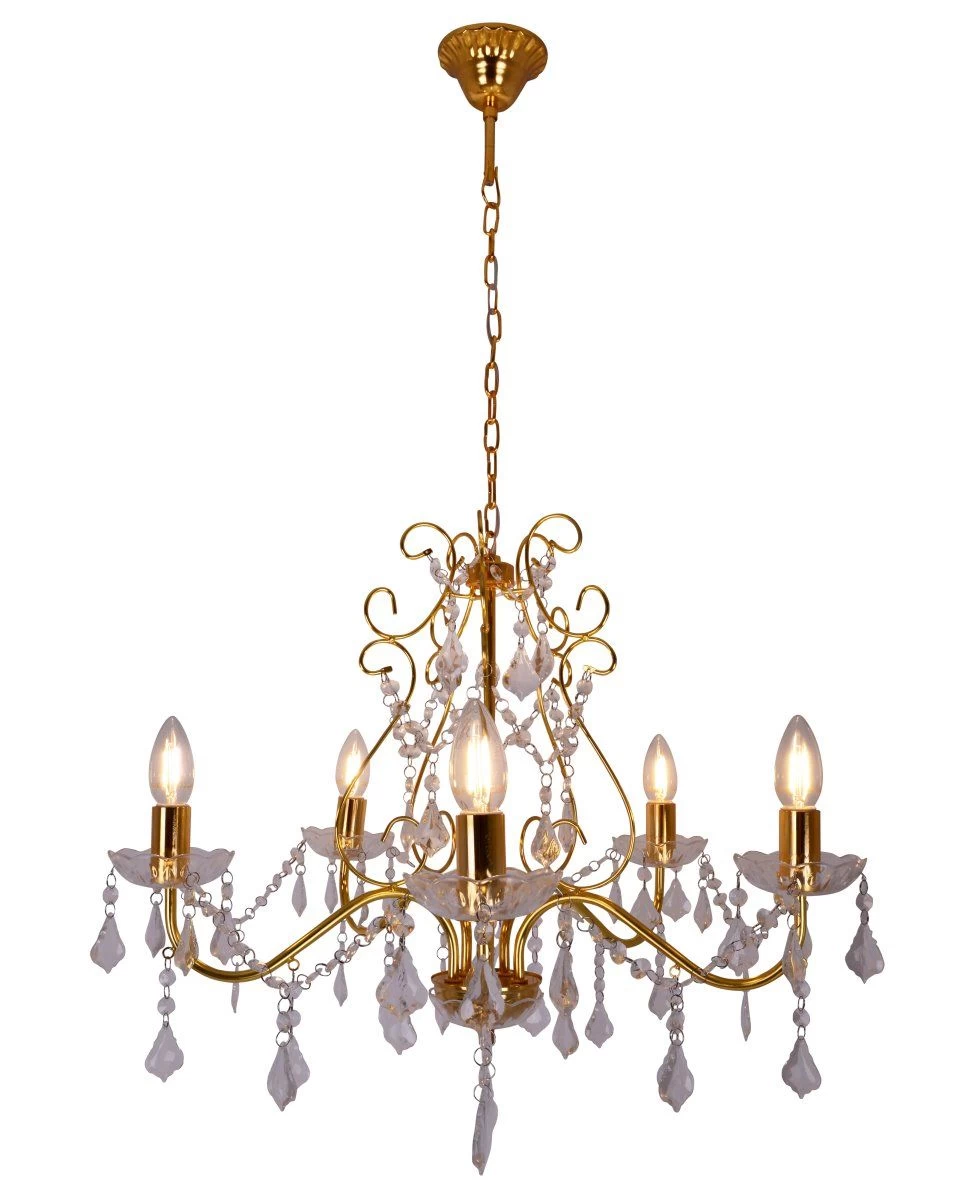 Kronleuchter Gold Näve Lucia 60cm 5x E14 1 Kronleuchter Gold Näve Lucia 60cm 5x E14