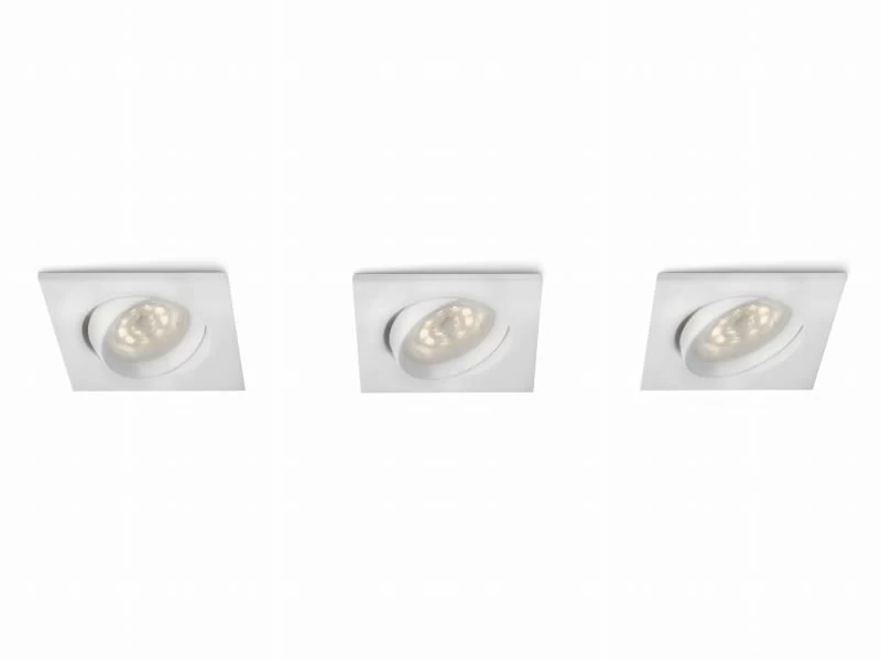 Philips Led-einbauspot 3er Set Eckig Weiß 1 Philips Led-einbauspot 3er Set Eckig Weiß