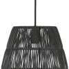 PR Home Saigon Outdoor Hängelampe Rattan Schwarz IP44 28cm E27 Mit Stecker