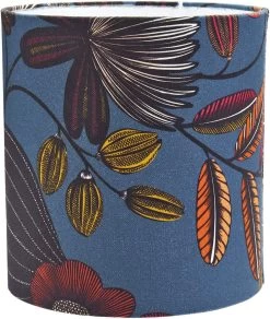 PR Home Celyn Orphee Lampenschirm Blau Mit Blättern E27 40x43cm
