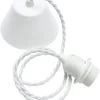 PR Home Cordset Pendelaufhang E27 Mit Gedrehten Textilkabel Weiß 120cm