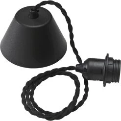 PR Home Cordset Pendelaufhang E27 Mit Gedrehten Textilkabel Schwarz 120cm