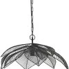 Pendelleuchte Im Blatt Jungle Design Aus Metall Schwarz PR Home Elm 70cm E27 3737003