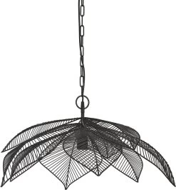 Pendelleuchte Im Blatt Jungle Design Aus Metall Schwarz PR Home Elm 70cm E27 3737003