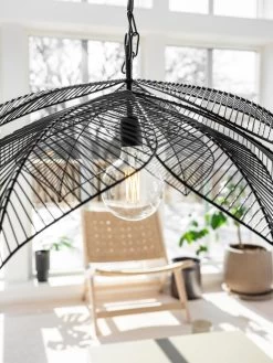 Pendelleuchte Im Blatt Jungle Design Aus Metall Schwarz PR Home Elm 70cm E27 3737003 -Beleuchtung Rabatte pr3737003 3