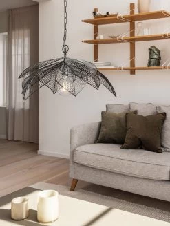 Pendelleuchte Im Blatt Jungle Design Aus Metall Schwarz PR Home Elm 70cm E27 3737003 -Beleuchtung Rabatte pr3737003 4 pr home elm pendelleuchte im blatt jungle design