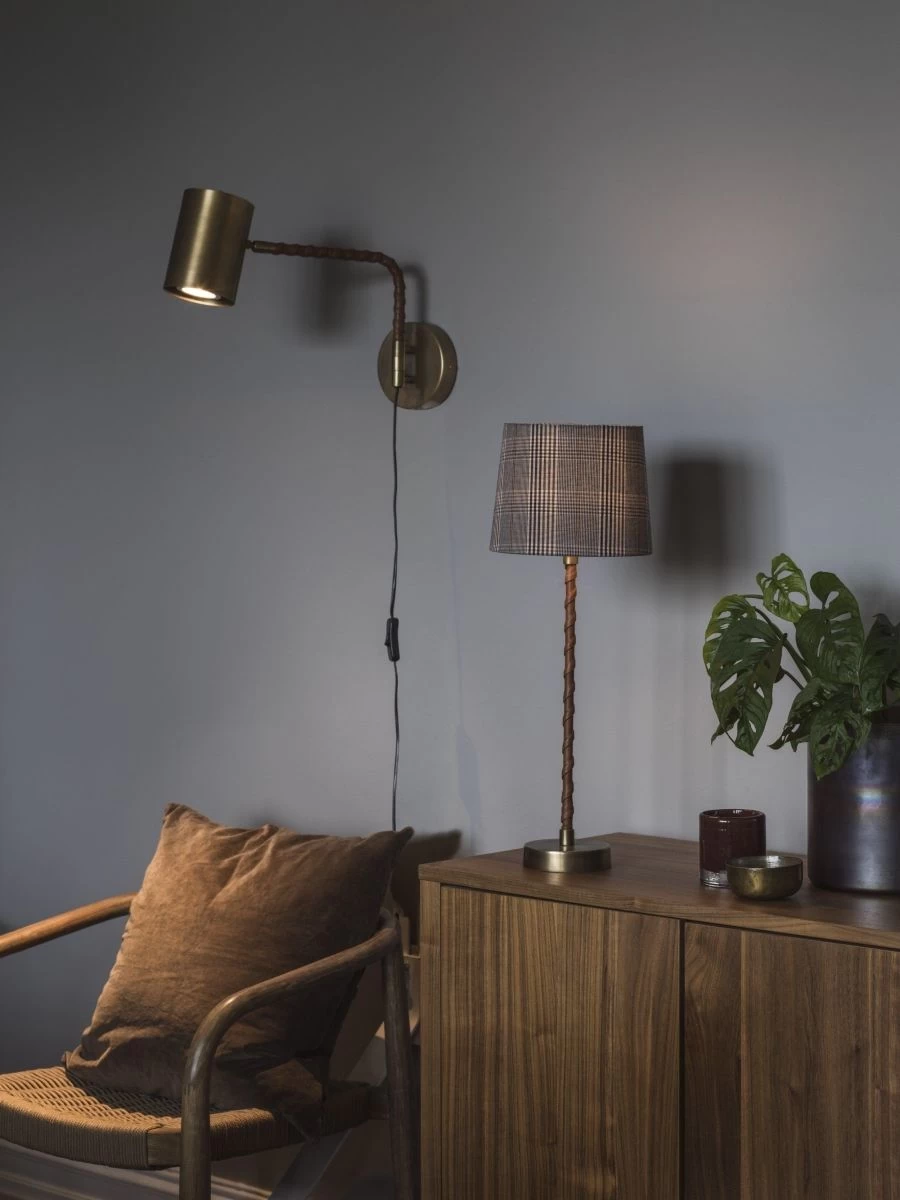 Lampenschirm Textil Grau Kariert PR Home Sofia E27 20x15,5cm 3 Lampenschirm Textil Grau Kariert PR Home Sofia E27 20x15,5cm – Bild 3