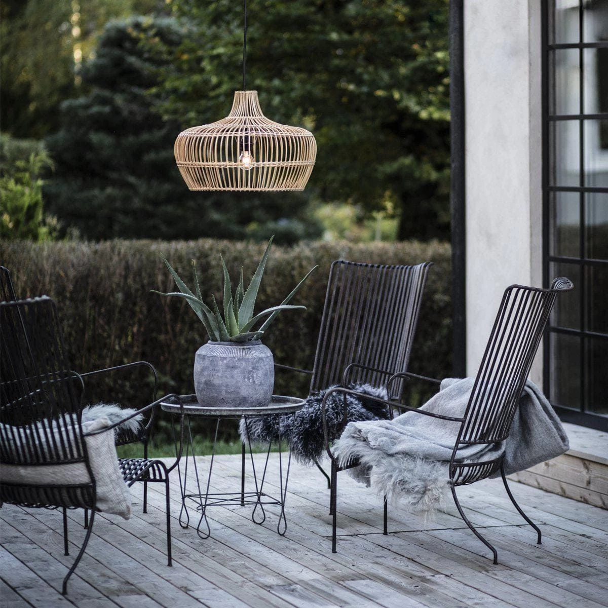 Hängeleuchte Weidenkorb Beige Natur PR Home Kisha Outdoor IP44 E27 51cm Mit Stecker 2 Hängeleuchte Weidenkorb Beige Natur PR Home Kisha Outdoor IP44 E27 51cm Mit Stecker – Bild 2