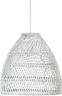 Hängelampe Weiß Rattan PR Home Maja Outdoor IP44 45cm E27 2,5m Mit Stecker