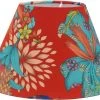 PR Home Empire Kimono Lampenschirm Rot Floral 25x14cm Mit Klammer Befestigung