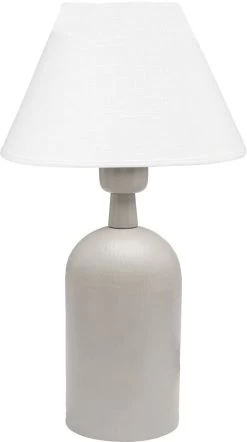 PR Home Riley Tischlampe Gehämmertes Metall Beige Textilschirm Weiß E27 40x25x25cm