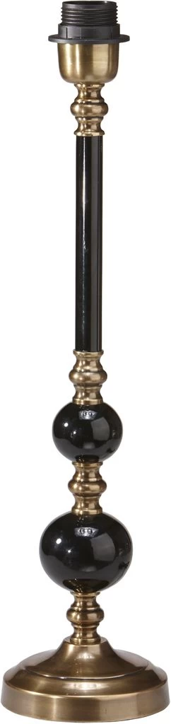 PR Home Abbey Massive Tischlampenfuß Messing, Schwarz Aus Metall E27 12x50cm Ohne Schirm