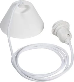 Pendelaufhang E27 Mit Textilkabel Weiß 210cm PR Home Baldachin Weiß