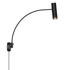 By Rydens Puls XL Wandleuchte Matt Schwarz 1x GU10 Schalter 61,5x11x55cm