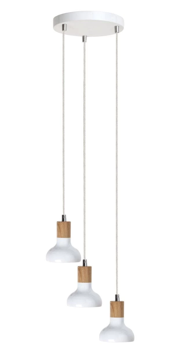 Rabalux Holly Hängeleuchte Weiß, Buche 3xE14 Dimmbar 2 Rabalux Holly Hängeleuchte Weiß, Buche 3xE14 Dimmbar – Bild 2