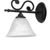 Rabalux Dorothea Wandleuchte 1x E14 Matt Schwarz, Weißer Alabaster