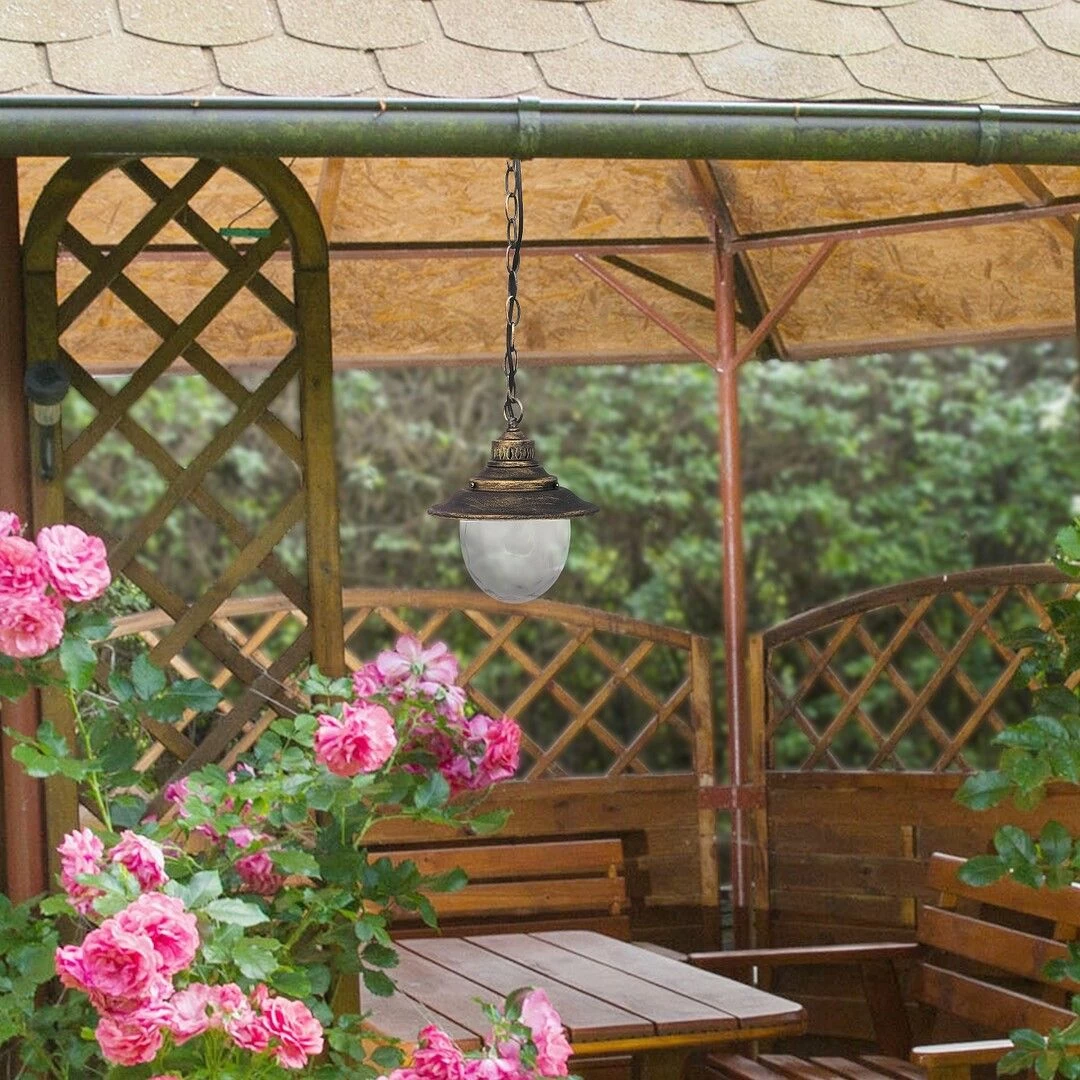 Rabalux Barcelona Außen Pendelleuchte 1x E27 Antik Gold 2 Rabalux Barcelona Außen Pendelleuchte 1x E27 Antik Gold – Bild 2