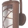 Rabalux Pescara Wandleuchte Außen Braun, Rustikal Effektt, Opal Glas E27 IP44 Dimmbar